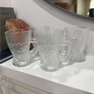 1993 McDonald’s The Flintstones Glass Mugs – Set of 4 – Made in France